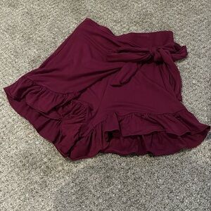 Shorts with adjustable front wrap